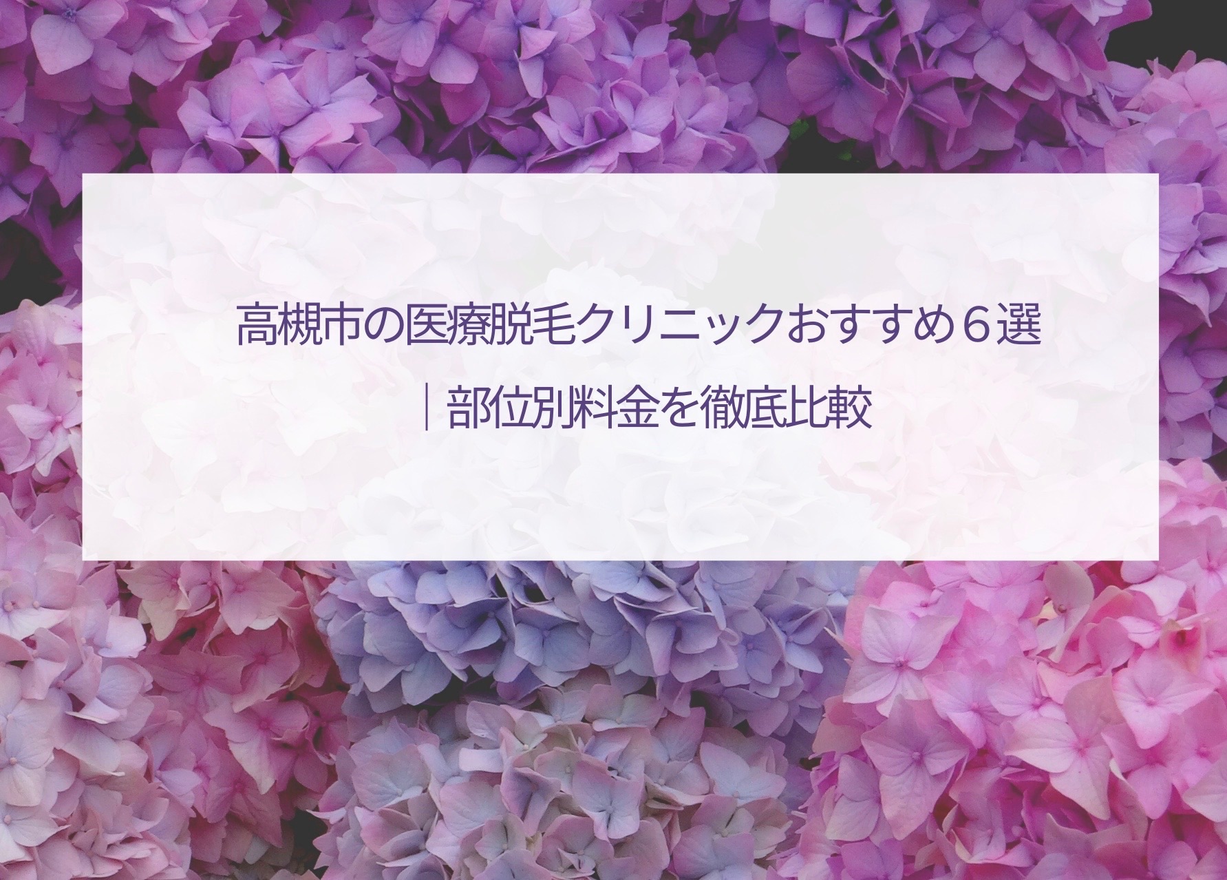 高槻市の医療脱毛クリニックおすすめ６選 部位別料金を徹底比較 Takatsuki Time 高槻が誇る最良のお店
